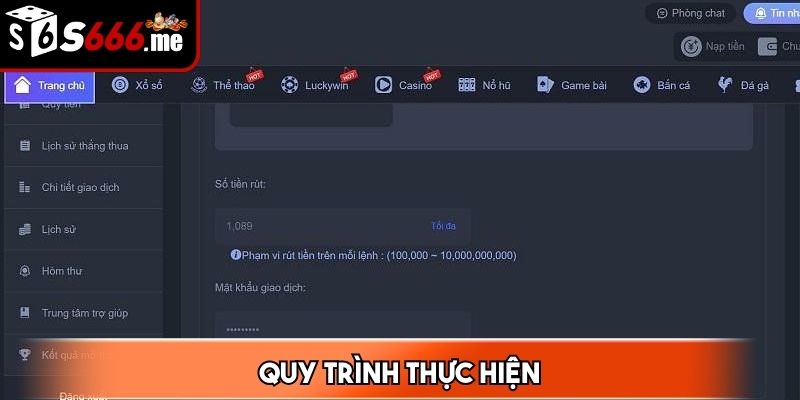 Anh em nhập số tiền muốn rút chính xác tránh giao dịch thất bại
